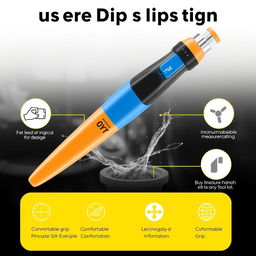 A visually appealing and ergonomic design for a dipstick, showcasing its user-friendly features