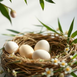 Aesthetic video featuring duck eggs in a beautifully arranged setting