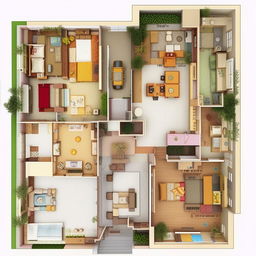 A detailed 50'x65' floor plan featuring 3 bedrooms, a living room, a drawing room, a kitchen with an adjoining storage area, a bathroom with an incorporated swimming pool, an indoor garden and courtyard, a servant room, a mandir, and space for 2 car parking.