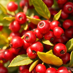 A vibrant close-up of fresh barberry berries, showcasing their bright red color and distinct oval shape