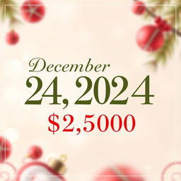 A beautifully designed digital graphic featuring a prominent date 'December 24, 2024' in a bold, elegant font similar to that used in the provided picture
