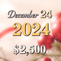 A beautifully designed digital graphic featuring a prominent date 'December 24, 2024' in a bold, elegant font similar to that used in the provided picture