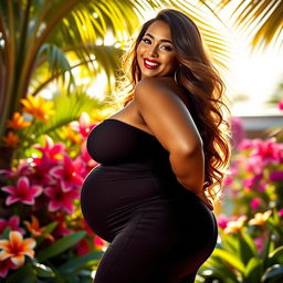A stunning portrayal of voluptuous figures with emphasis on large curves and beautiful silhouettes