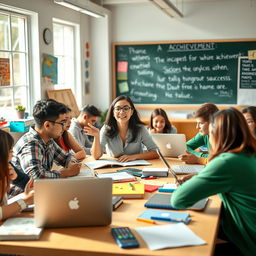 A vibrant and dynamic academic environment showcasing students in an engaging learning setting