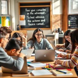 A vibrant and dynamic academic environment showcasing students in an engaging learning setting