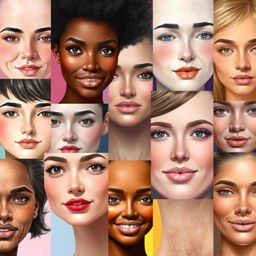 A vibrant, artistic collage of various face pictures, showcasing diverse expressions and emotions
