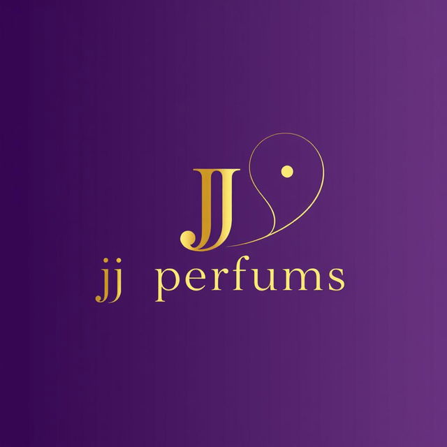 A sleek and modern logo design for 'jjperfums', featuring elegant typography with the letters 'JJ' stylized in a unique and artistic way