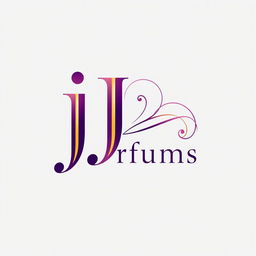 A sleek and modern logo design for 'jjperfums', featuring elegant typography with the letters 'JJ' stylized in a unique and artistic way