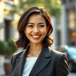 A captivating portrait of a 30 years old woman, exuding confidence and grace