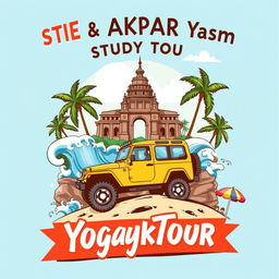 An eye-catching illustration design for the study tour clothes of STIE and AKPAR Yasmi in Yogyakarta