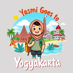 An engaging t-shirt illustration showcasing the theme of a study tour to Yogyakarta