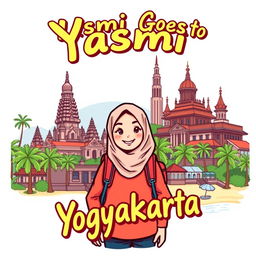 An engaging t-shirt illustration showcasing the theme of a study tour to Yogyakarta