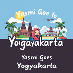 An engaging t-shirt illustration showcasing the theme of a study tour to Yogyakarta