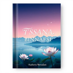 A stunning book cover design for the title 'TSANA BINNAFSI', featuring a serene and introspective theme