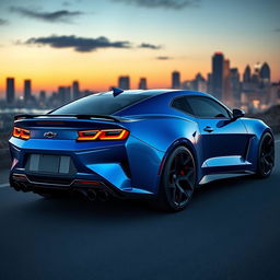 A sleek and aggressive Camaro concept for 2026, featuring a futuristic design with aerodynamic curves, a muscular stance, and bold lines