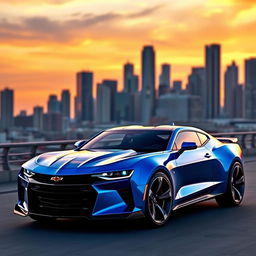 A futuristic concept design of a 2026 Chevrolet Camaro, showcasing sleek and aggressive lines, a streamlined aerodynamic body, and advanced technology