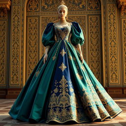 A stunning dress design inspired by the intricate details of the statue of Shah Isfahan