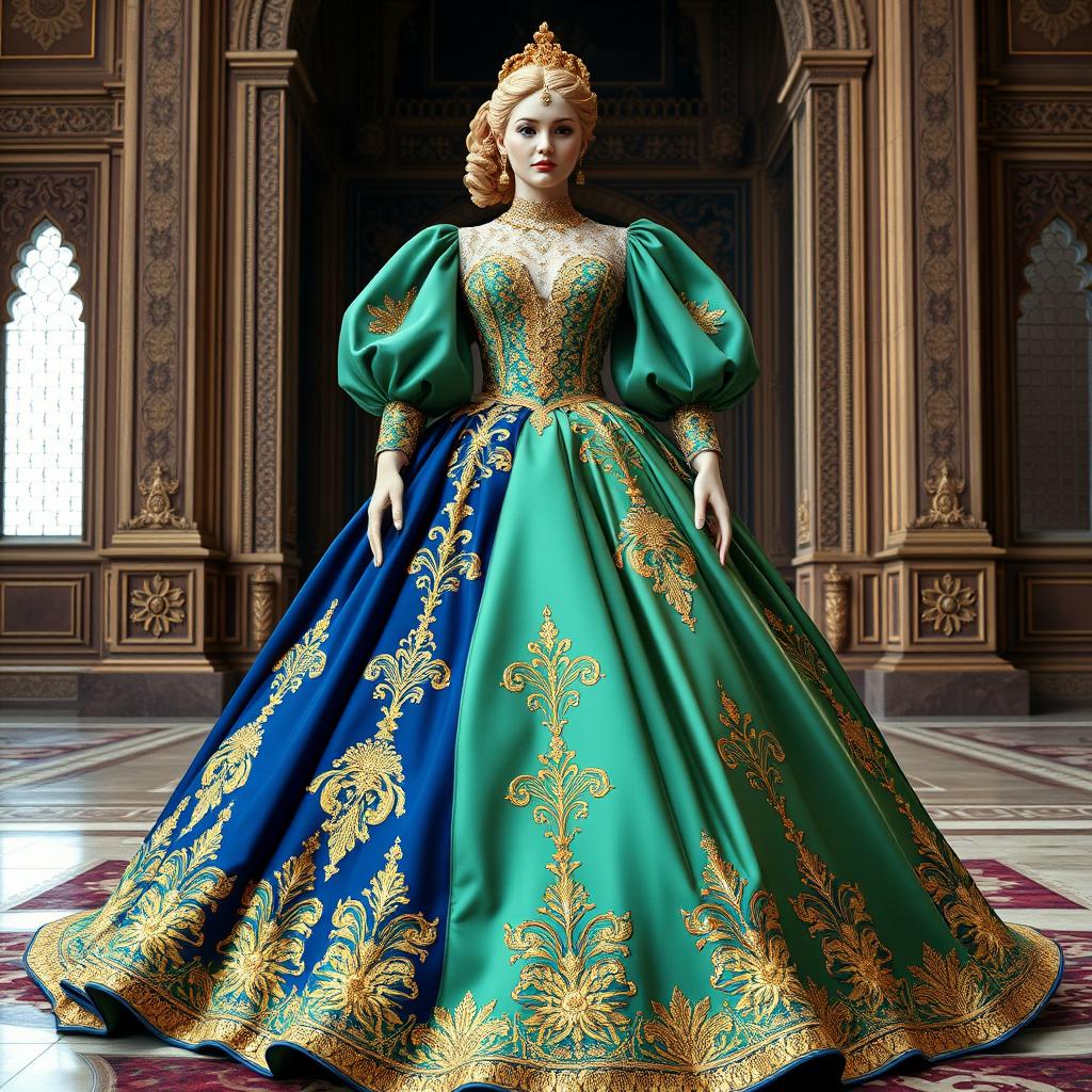 A stunning dress design inspired by the intricate details of the statue of Shah Isfahan