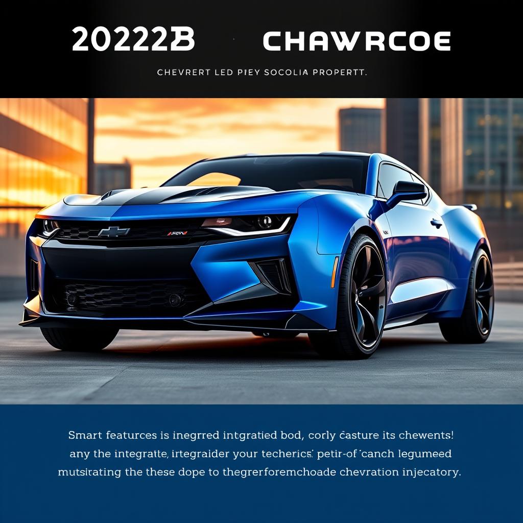 A futuristic concept of the 2026 Chevrolet Camaro, showcasing a sleek and aggressive design with sharp lines and an aerodynamic profile