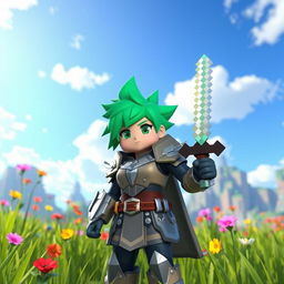 A stunning 3D rendering of Zuri, an original character inspired by Minecraft