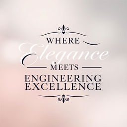 A stylish graphic design featuring the phrase 'Where Elegance Meets Engineering Excellence', beautifully arranged with elegant typography