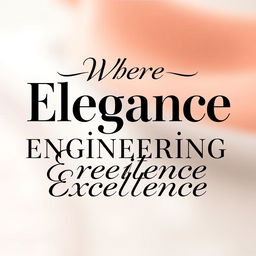 A stylish graphic design featuring the phrase 'Where Elegance Meets Engineering Excellence', beautifully arranged with elegant typography