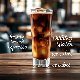 An artistic display of a refreshing Ice Americano beverage