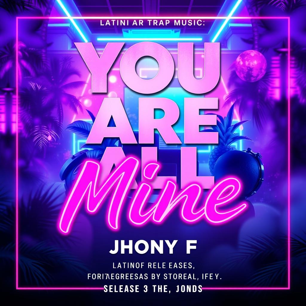 Design a vibrant and captivating flyer for the musical release of 'You Are All Mine' by Jhony F