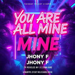 Design a vibrant and captivating flyer for the musical release of 'You Are All Mine' by Jhony F