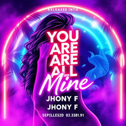 Design a vibrant and captivating flyer for the musical release of 'You Are All Mine' by Jhony F
