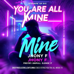Design a vibrant and captivating flyer for the musical release of 'You Are All Mine' by Jhony F