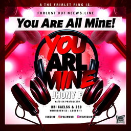 A promotional flyer for the new single release titled "You Are All Mine" by Jhony F