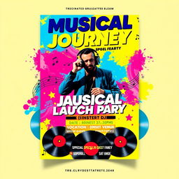 Design a vibrant and eye-catching flyer for a music launch event