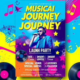 Design a vibrant and eye-catching flyer for a music launch event