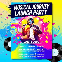 Design a vibrant and eye-catching flyer for a music launch event