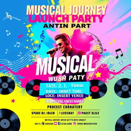 Design a vibrant and eye-catching flyer for a music launch event