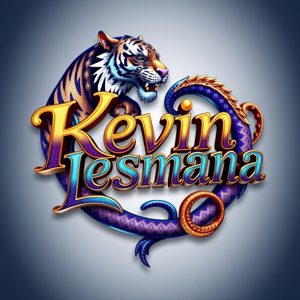 A 3D logo featuring the name 'Kevin Lesmana' intricately designed