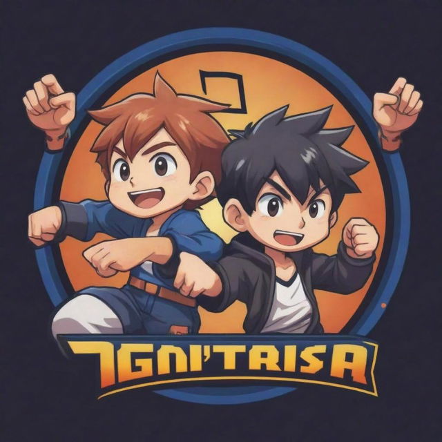 Two animated boys standing side by side in a cheerful pose, both with big smiles