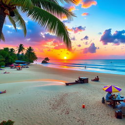 A tropical beach scene in Natal, Brazil, showcasing the stunning beauty of the coastline with golden sandy beaches and crystal-clear blue waters