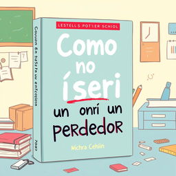 A book cover design for 'Como no ~ser~ un perdedor', featuring a simple yet engaging illustration of a high school environment