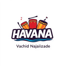 A vibrant and dynamic logo design for a percussion band named 'HAVANA'