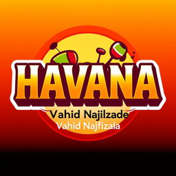 A vibrant and dynamic logo design for a percussion band named 'HAVANA'