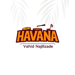 A vibrant and dynamic logo design for a percussion band named 'HAVANA'