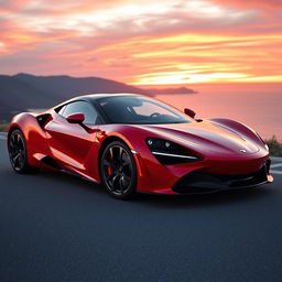 A stunning sports car displayed in a full, side view showcasing its sleek, aerodynamic design