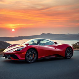 A stunning sports car displayed in a full, side view showcasing its sleek, aerodynamic design