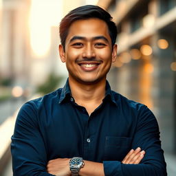 Create an artistic portrait of a man named Nathan Nico Putra