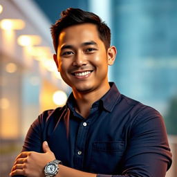 Create an artistic portrait of a man named Nathan Nico Putra