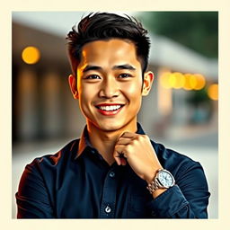 Create an artistic portrait of a man named Nathan Nico Putra