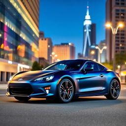 A sleek sports car, not a supercar, displayed in a full profile view highlighting its elegant design