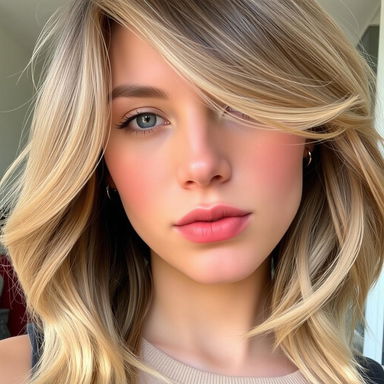 A close-up portrait of a person with a unique hairstyle called 'comma hair'